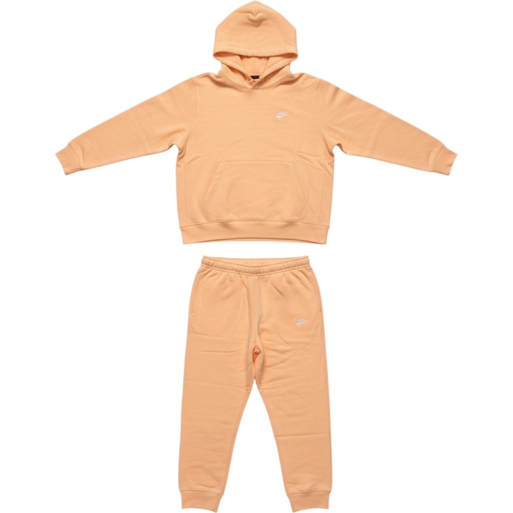Nike Mens Sportswear Club Fleece Hoodie Joggers Sweatsuit Set Peach Cream XL NWT